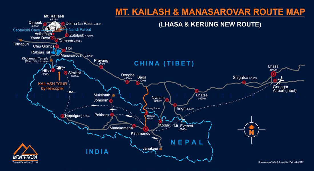 Kailash Tour Map